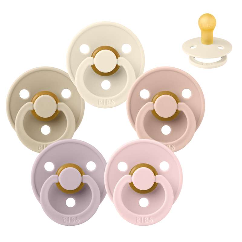 Bibs Rund Colour Napp - bundle - 5 st. - strl. 1 - Soft and Gentle 