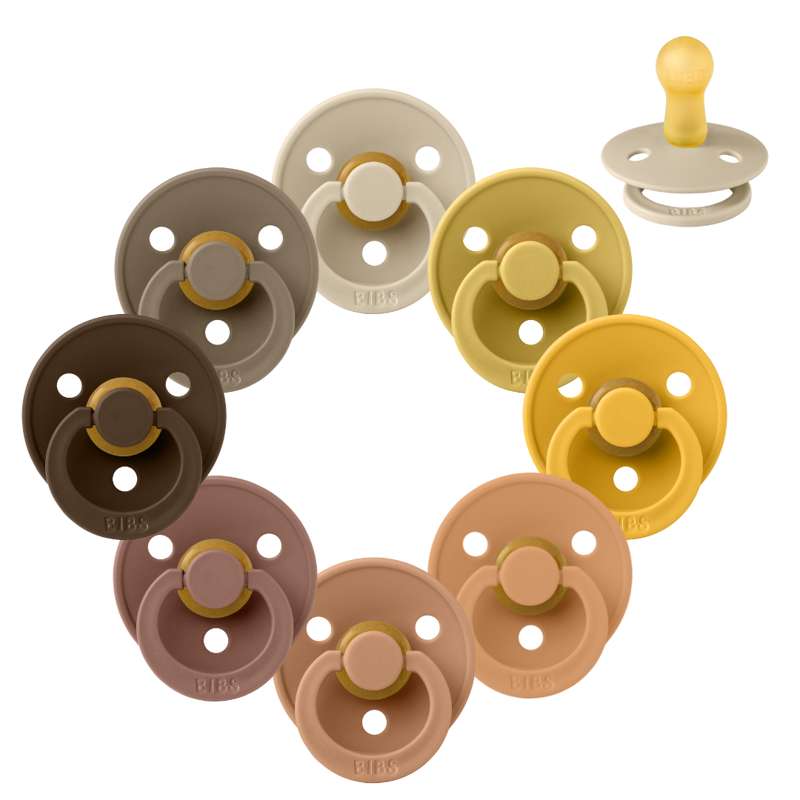 Bibs Rund Colour Napp - bundle - 8 st. - strl. 2 - Nallebjörn 