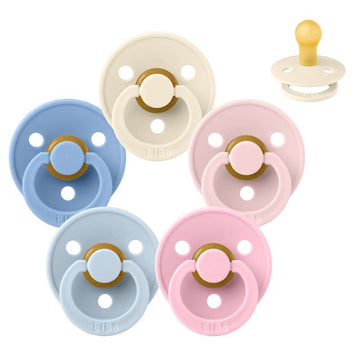 Bibs Rund Colour Napp - bundle - 5 st. - strl. 1 - The Babyshower Collection 