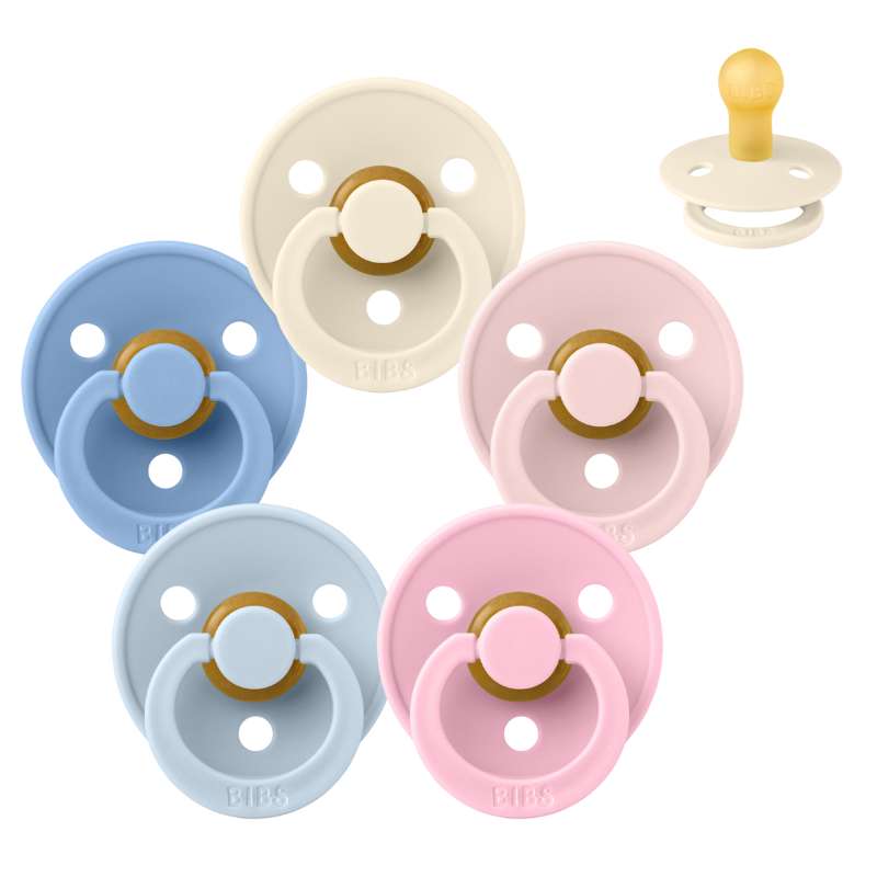 Bibs Rund Colour Napp - bundle - 5 st. - strl. 1 - The Babyshower Collection 