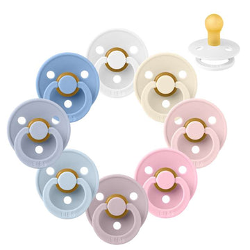 Bibs Rund Colour Napp - bundle - 8 st. - strl. 1 - The Babyshower Collection 