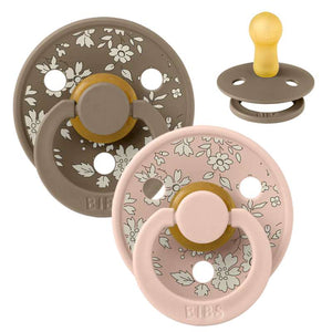 Bibs Rund Colour Napp - 2-Pack - strl. 2 - naturgummi - Liberty - Capel/Blush Mix 