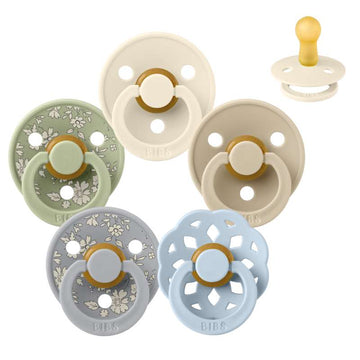 BIBS Rund naturgummi Sudd - bundle - 5 st. - strl. 2 - Tidig morgon 