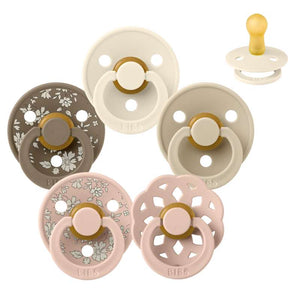 BIBS Rund naturgummi Sutt - bundle - 5 st. - strl. 2 - Soft Touch 