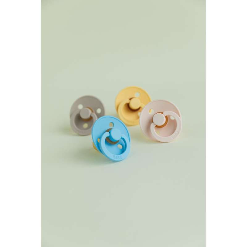 Bibs Rund Colour Napp - strl. 2 - naturgummi - Svamp 
