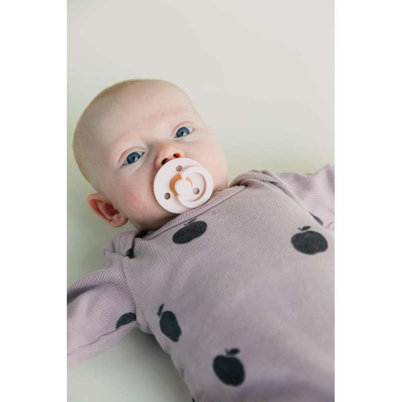 Bibs Rund Colour Napp - strl. 2 - naturgummi - Petal 