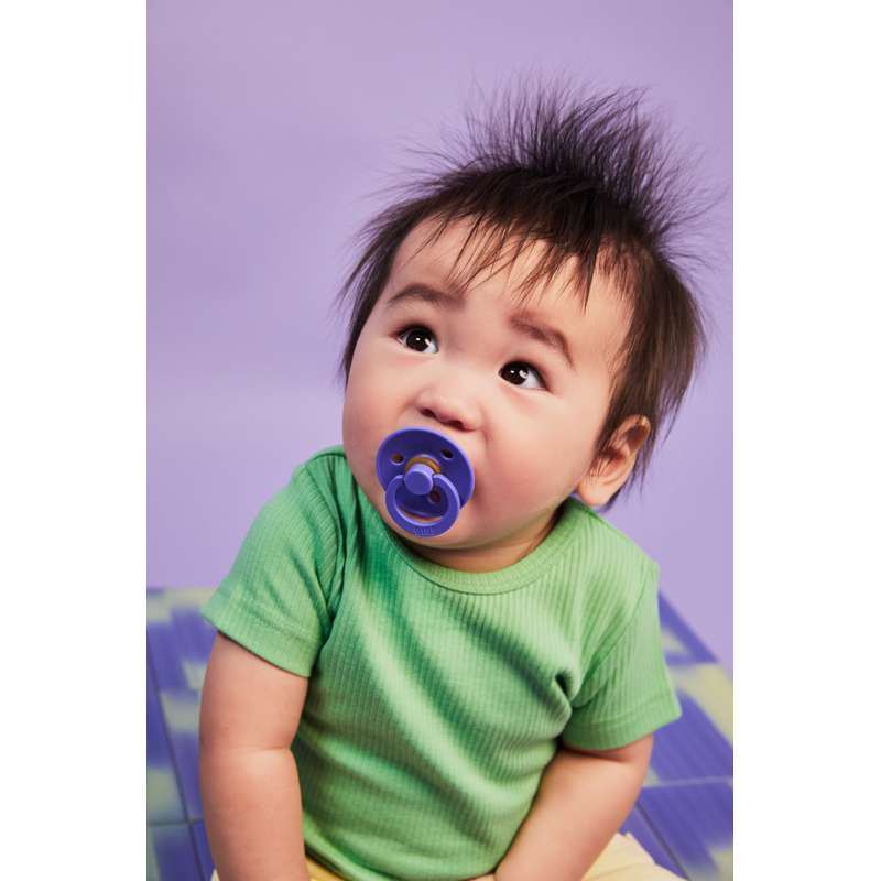 BIBS Rund färg napp - strl. 1 - naturgummi - Grape 