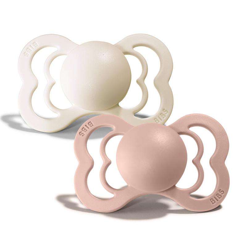 Bibs Supreme Napp - 2-Pack - strl. 1 - Silikon - Elfenben/Blush 