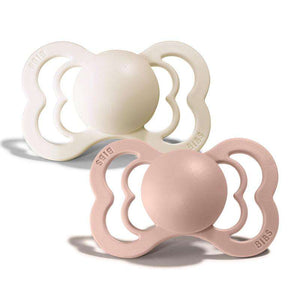 BIBS Symmetrisk Supreme Napp - 2-Pack - Stl. 2 - Silikon - Ivory/Blush