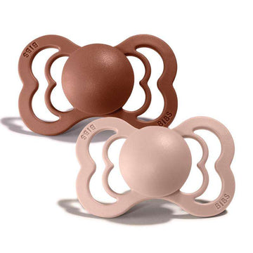 Bibs Supreme Napp - 2-Pack - strl. 1 - naturgummi - Woodchuck/Blush 
