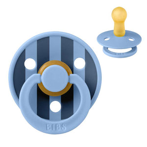 Bibs Rund Colour Napp - strl. 2 - naturgummi - Studio - Block - Himlen blå 