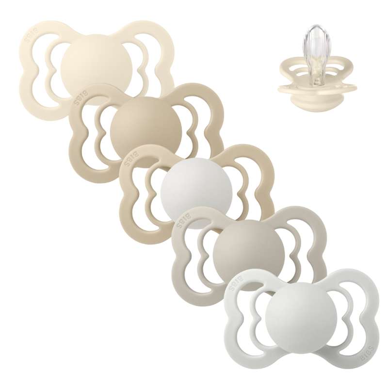 Bibs Supreme Napp - bundle - 5 st. - strl. 2 - Ljusa och klara 