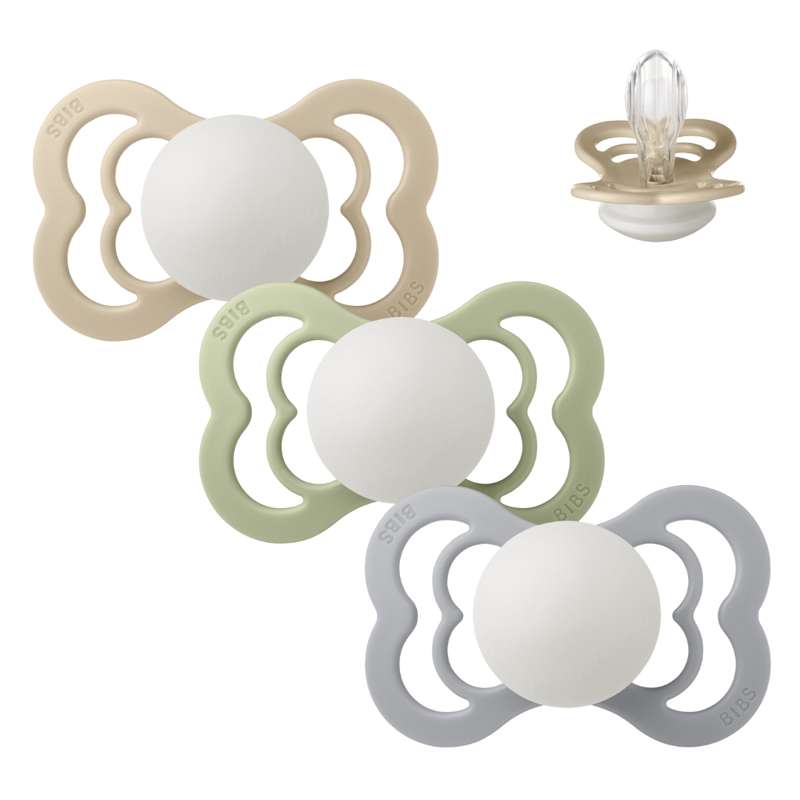 Bibs Supreme Napp - bundle - 3 st. - strl. 2 - Sova gott lilla vän - GLOW 