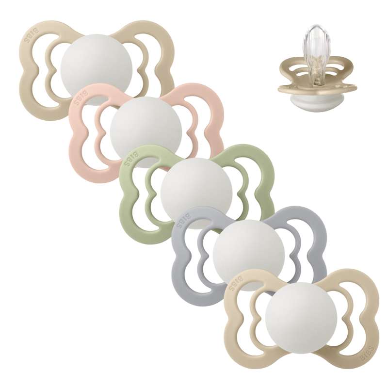 Bibs Supreme Napp - bundle - 5 st. - strl. 2 - Sova gott lilla vän - GLOW 
