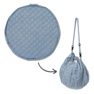 Play & Go Mjuk Organisk - 2-i-1 Förvaringsmatta/Lekmatta - Dammblå 