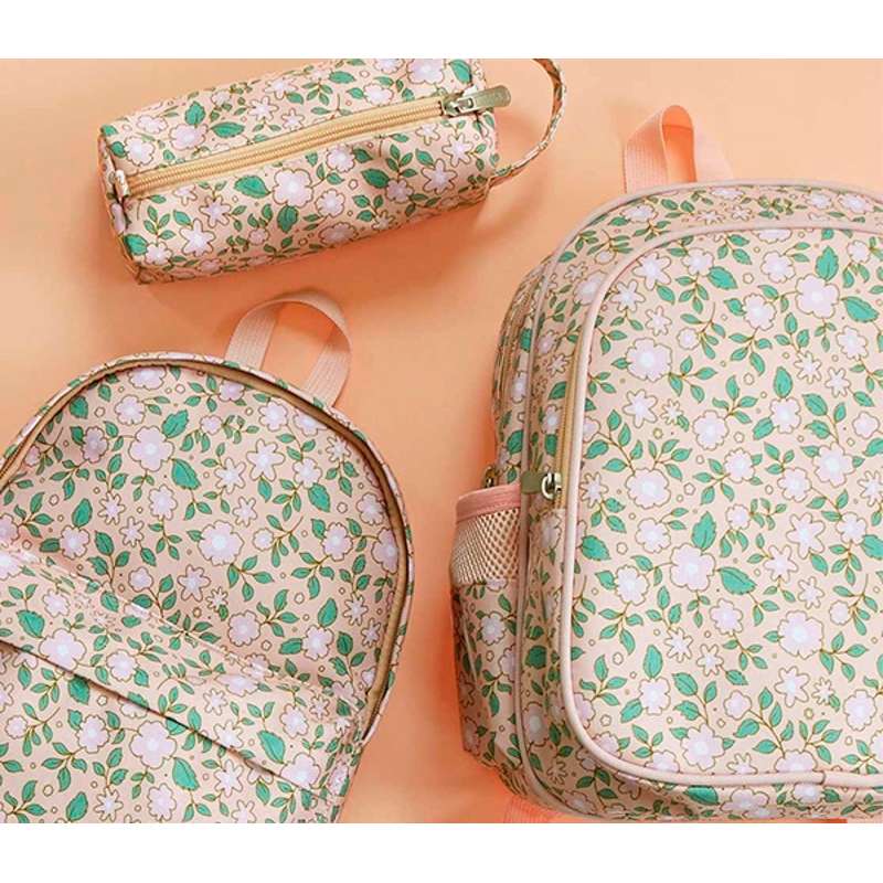 A Little Lovely Company Ryggsäck m. kylfack - Blossoms - Ljus Rosa 