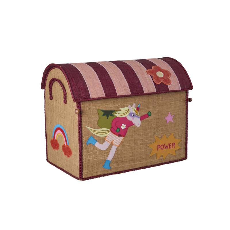 RICE Raffia Förvaringshus - Hero - Rosa - Mellan 