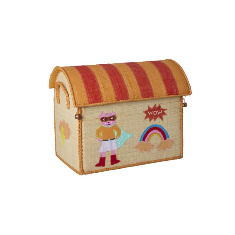 RICE Raffia Förvaringshus - Hero - Rosa - Liten 