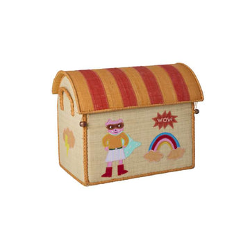 RICE Raffia Förvaringshus - Hero - Rosa - Liten 