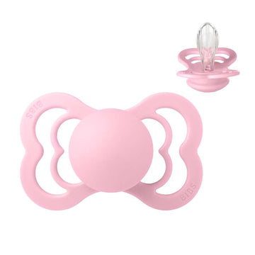 Bibs Supreme Napp - strl. 2 - Silikon - Baby Rosa 