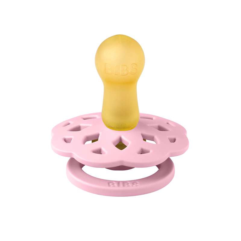 BIBS Rund bohem napp - strl. 2 - naturgummi - Babyrosa 