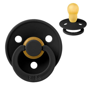 Bibs Rund Colour Napp - strl. 3 - naturgummi - Svart 