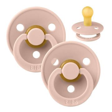 Bibs Rund Colour Napp - 2-Pack - strl. 1 - naturgummi - Blush/Blush 