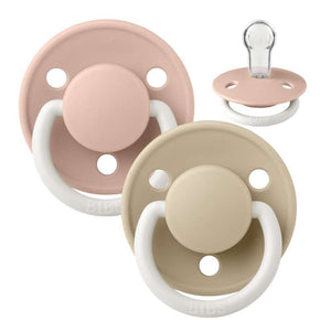 Bibs De Lux Napp - 2-Pack - Onesize - Silikon - GLOW - Blush/Vanilj 