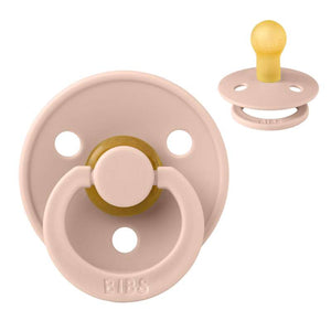 Bibs Rund Colour Napp - strl. 1 - naturgummi - Blush 