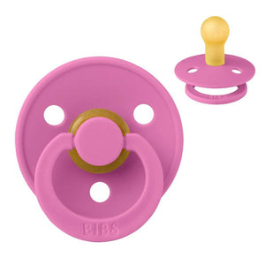 Bibs Rund Colour Napp - strl. 1 - naturgummi - Bubbelgum 