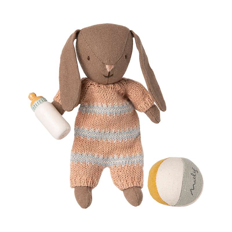 Maileg Kanin Set - Micro - Brun - Damm Rosa 