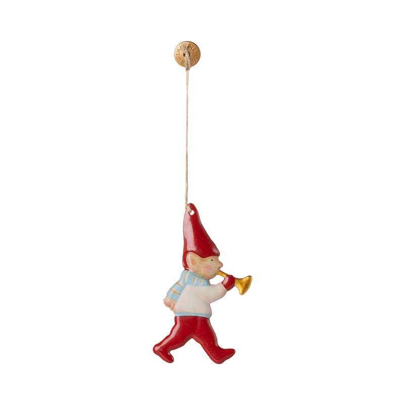 Maileg Julornament - Metall - Nisse - Trumpet 