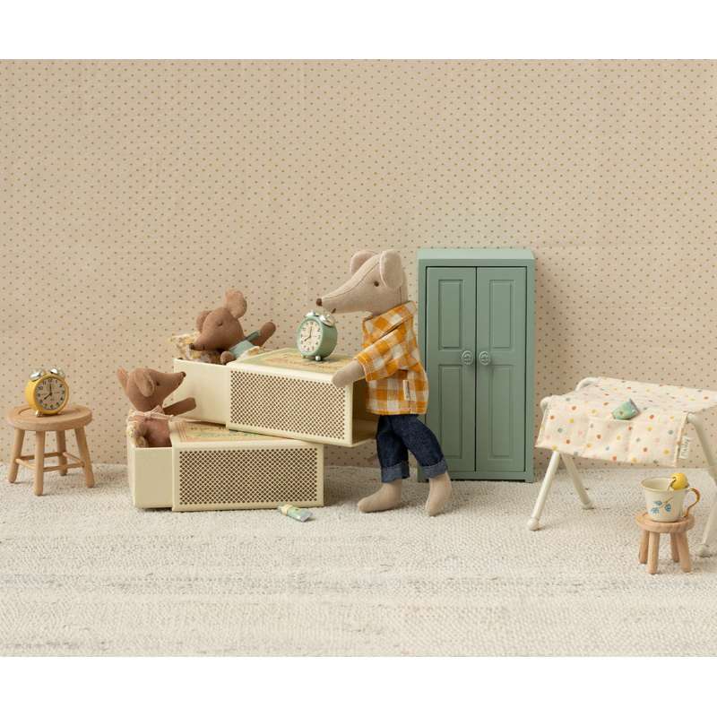 Maileg Sleepy Wakey - Baby Mus i Tändsticksask - Blå 