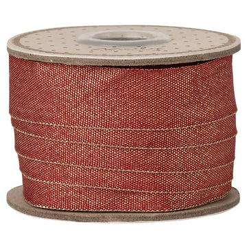 Maileg Band - 18 mm - 10m - Röd/Guld 