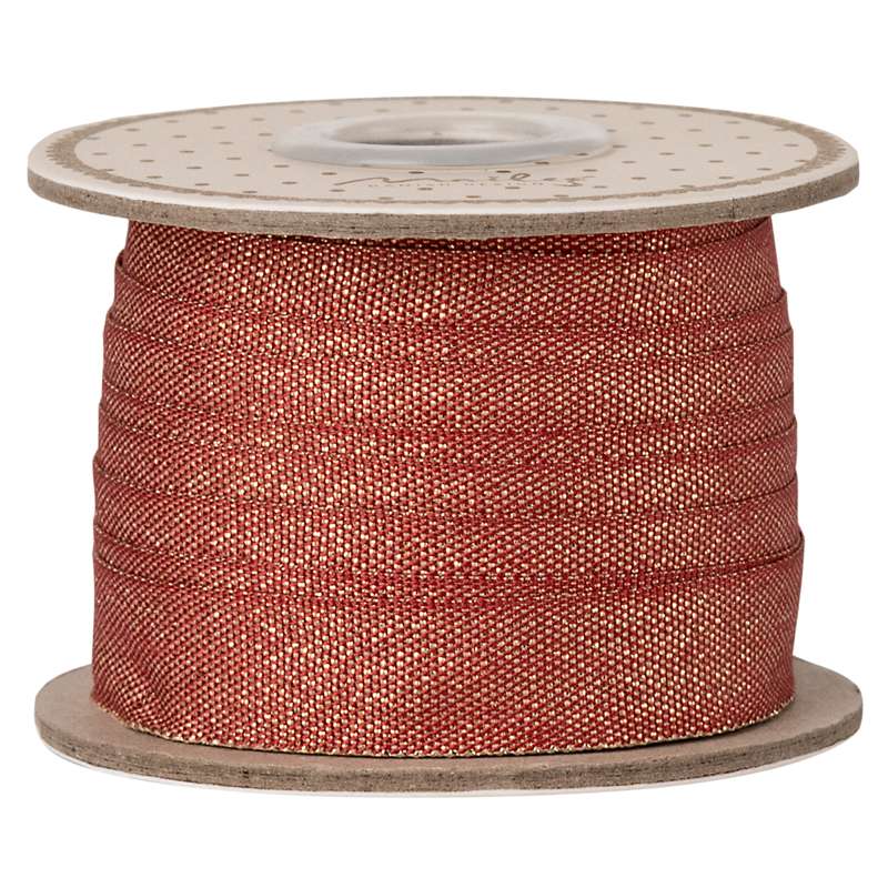 Maileg Band - 13 mm - 10m - Röd/Guld 