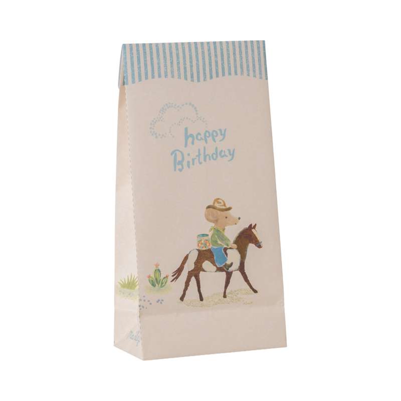 Maileg Papperspåse - Grattis på födelsedagen - Cowboy - 12 Stk. 