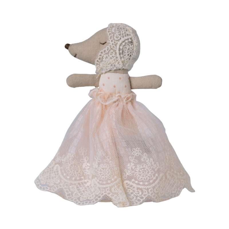 Maileg Baby Mus i Dopklänning - Rosa 