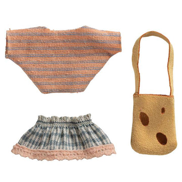 Maileg Kläder till Lillasyster Mus - Kläder och Väska 