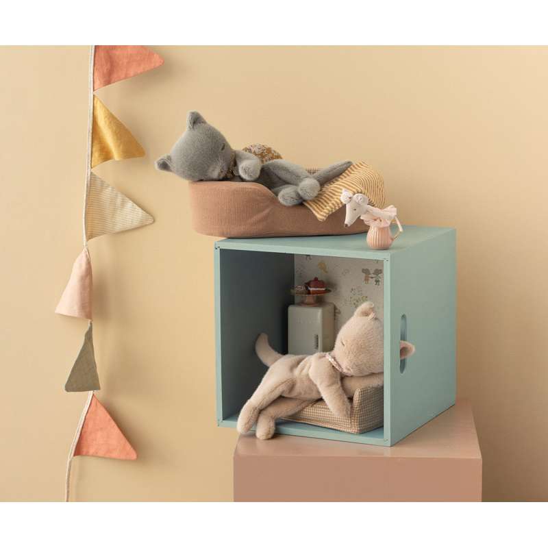 Maileg Sovande Kattunge - Plysch - Liten - Grå 