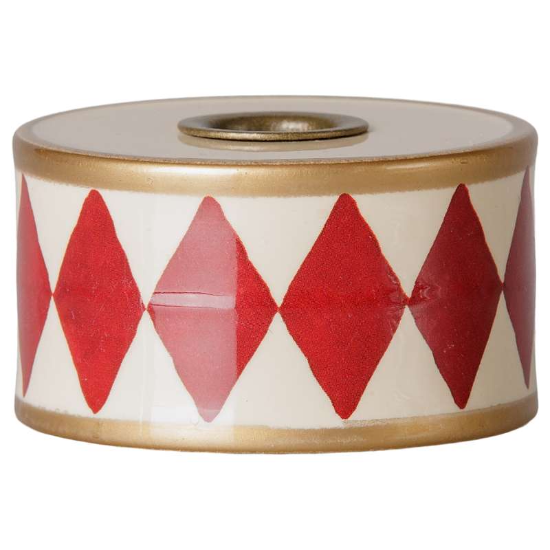 Maileg Ljusstake - Trumma - Röd/Off White