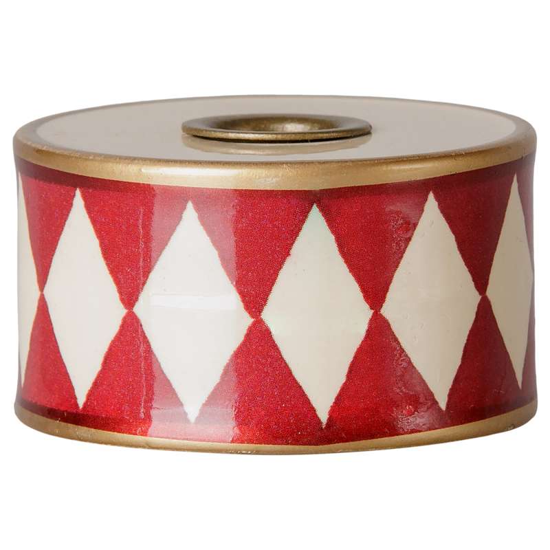 Maileg Ljusstake - Trumma - Off White/Röd