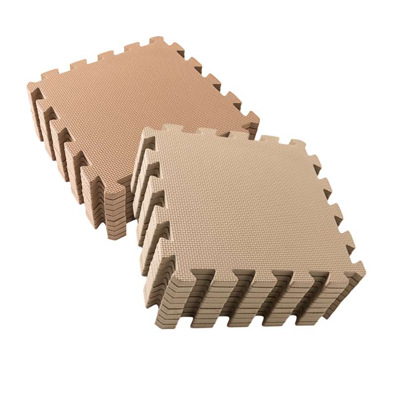 Kid'oh Skumleksgolv - 2 x 9 bitar - Karamell/Nougat 