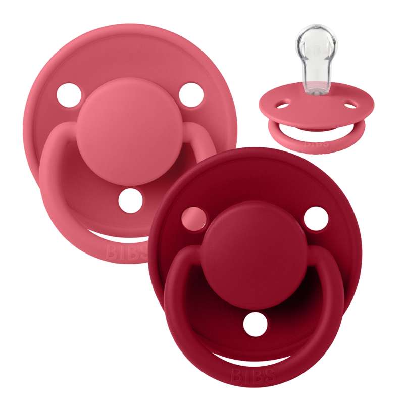 Bibs De Lux Napp - 2-Pack - Onesize - Silikon - Korall/Rubin 