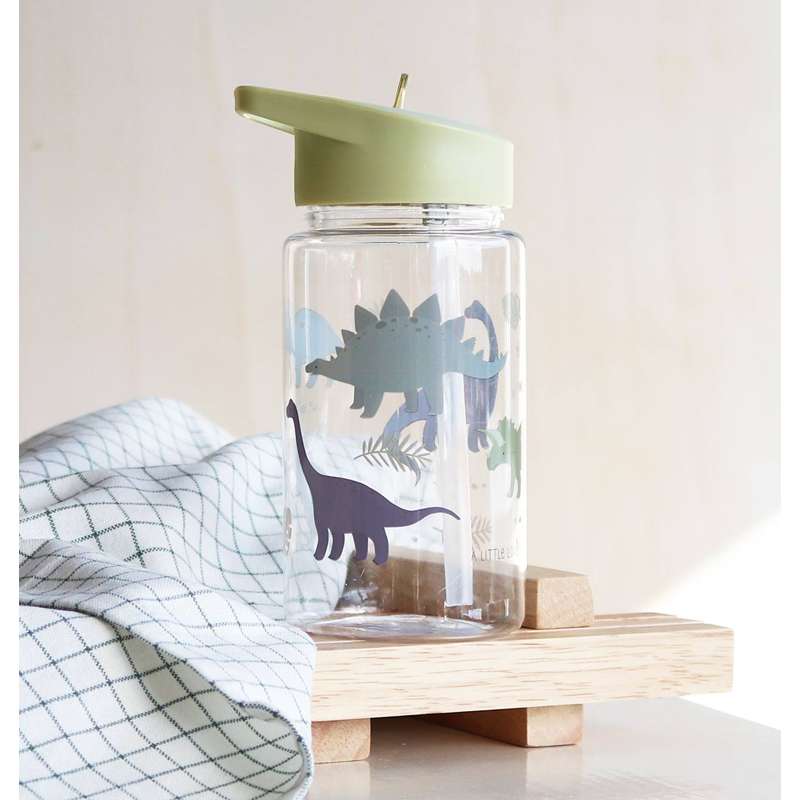 A Little Lovely Company Drickflaska - Dinosaurie - Oliv 