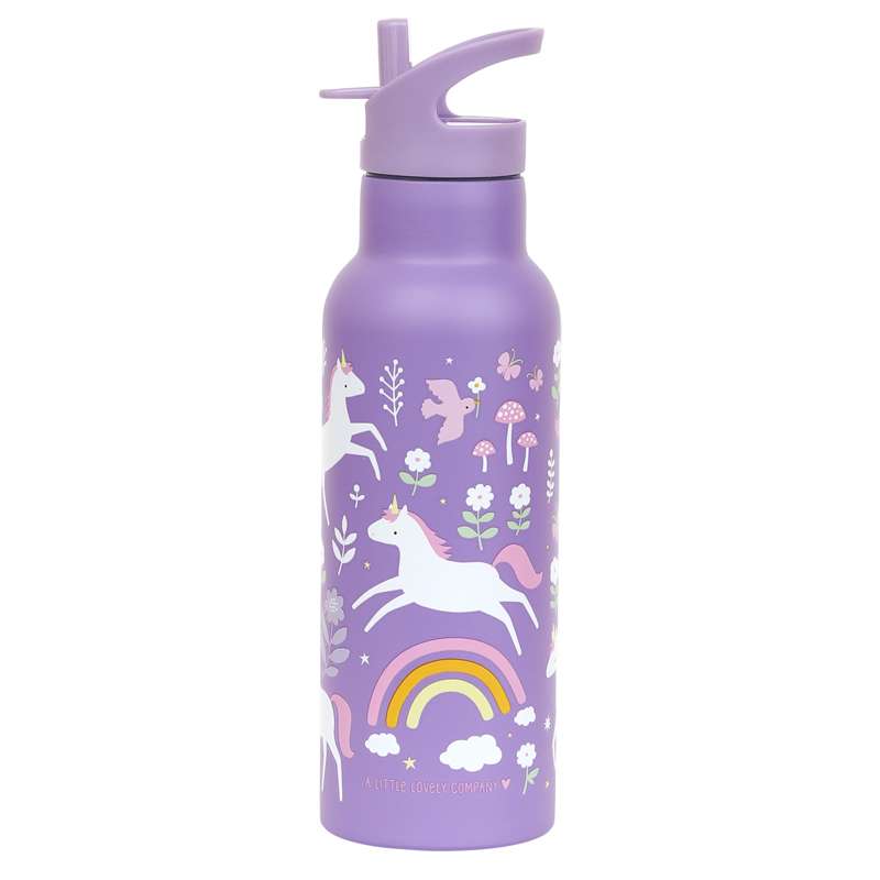 A Little Lovely Company Ståldricka flask - XL - 500ml - Unicorn Drömmar 