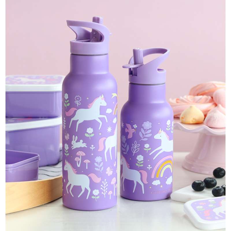 A Little Lovely Company Ståldricka flask - XL - 500ml - Unicorn Drömmar 