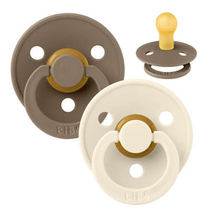 Bibs Rund Colour Napp - 2-Pack - strl. 1 - naturgummi - Blossom/Dämpad Lila 