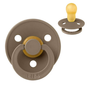 Bibs Rund Colour Napp - strl. 3 - naturgummi - Mörk ek 
