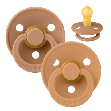 Bibs Rund Colour Napp - 2-Pack - strl. 1 - naturgummi - Jord/Pumpkin 