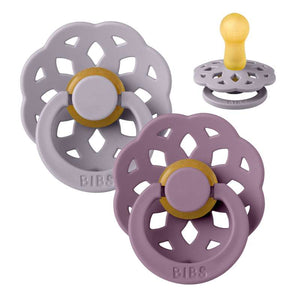 Bibs Boheme Napp - 2-Pack - strl. 2 - naturgummi - Fossil Grey/Mauve 